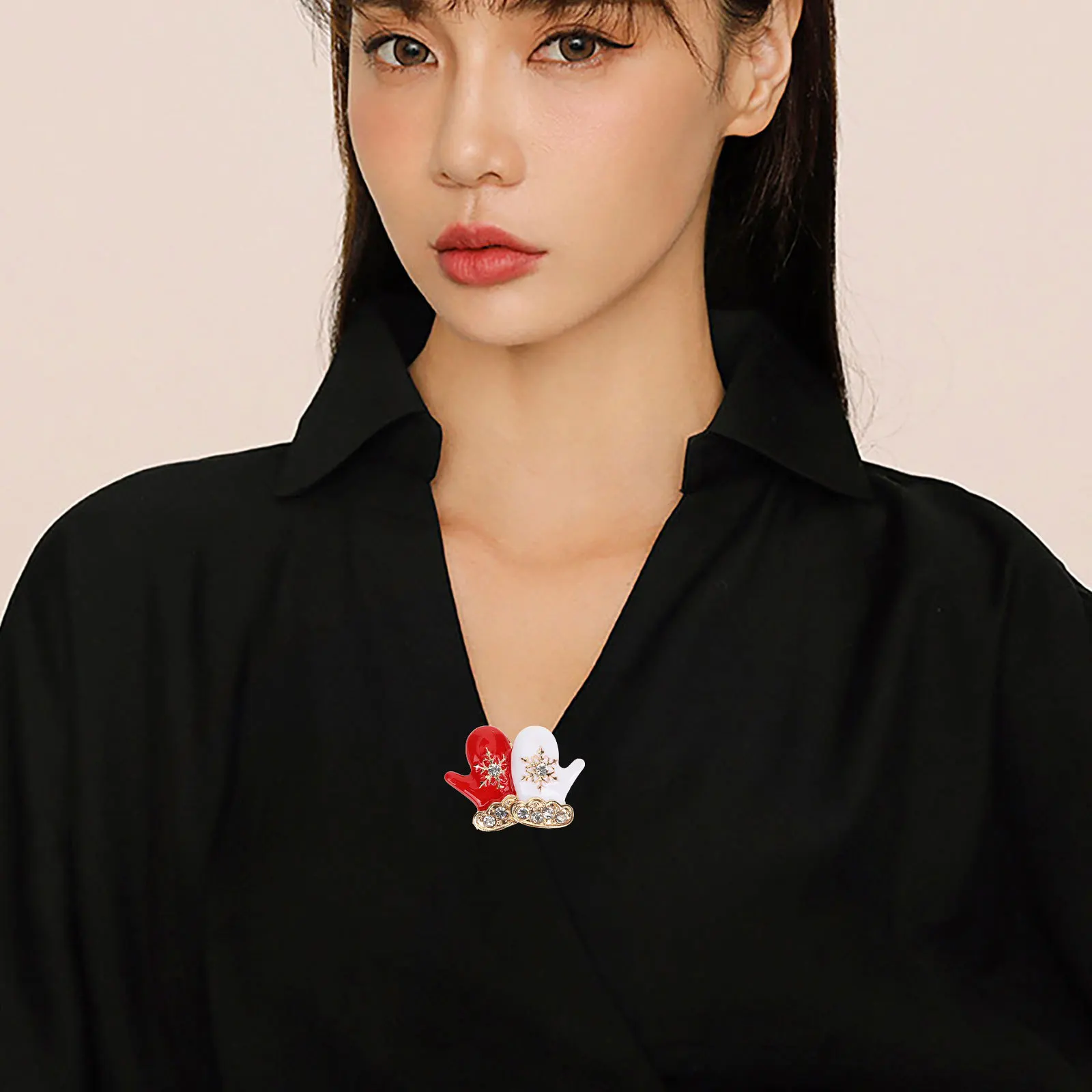 

6pcs Christmas Brooches Women Clothes Lapel Pin Rhinestone Clothing Brooch Aesthetic Metal Pin Hat Scarf Gift Xmas Decor