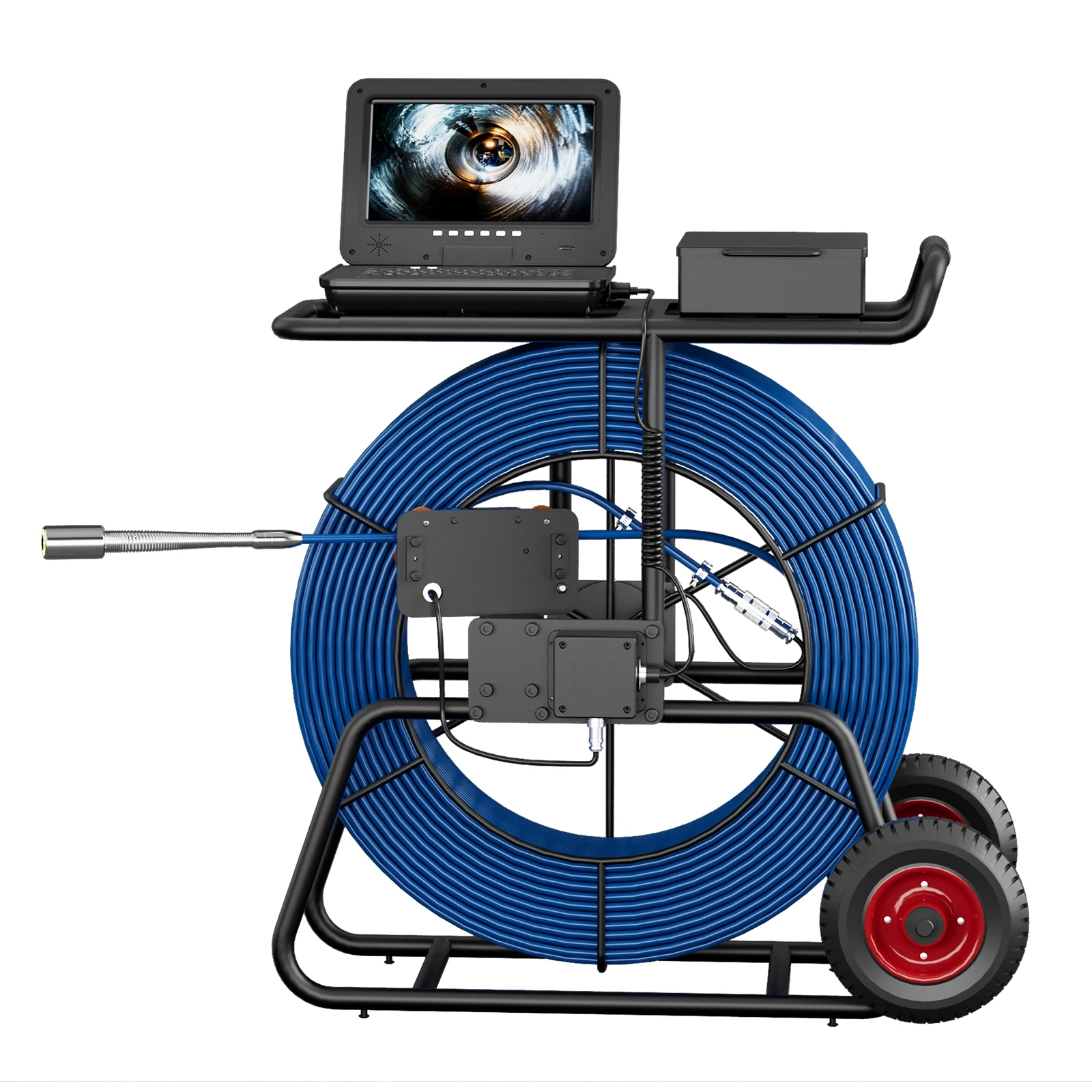 

10In Sewer Camera with 9mm Cable, Plumbing Camera, Borescope Camera with Light, Self-Leveling 512Hz and Meter Counter