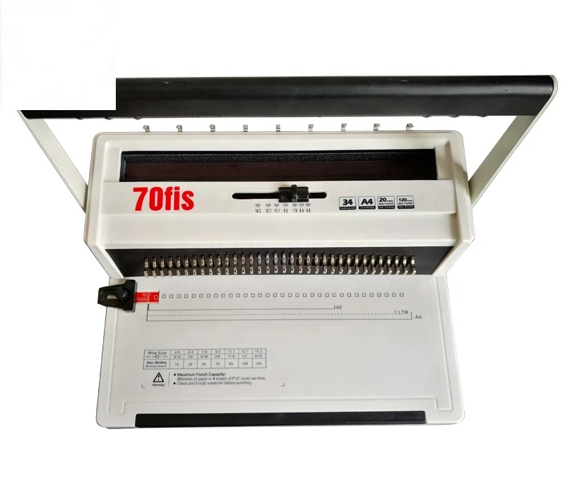 A4 Size wire binder 3:1 Double metal wire o Binding machine with 34 holes wire loop book binder machine