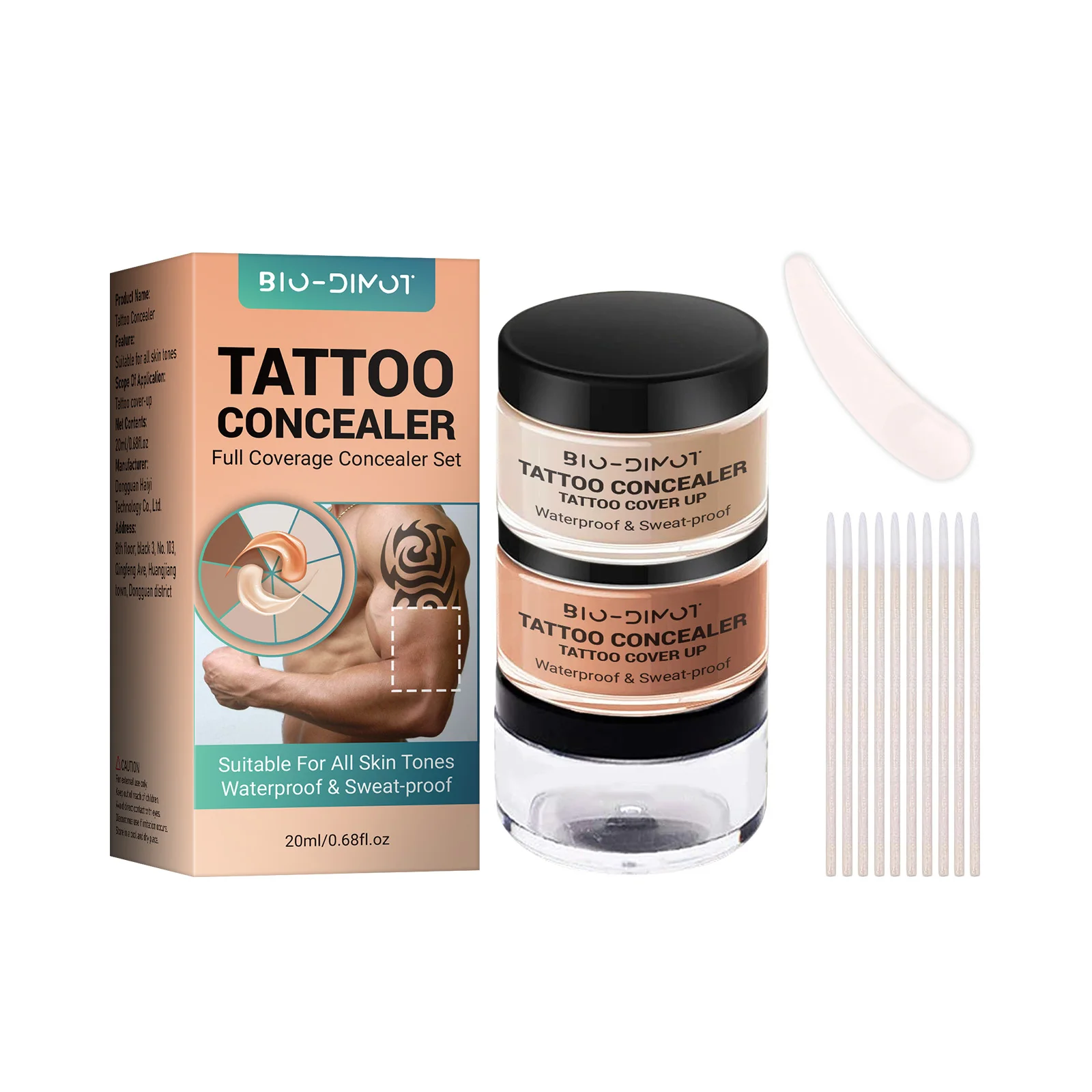 Waterproof Full Coverage Concealer Cream For Tattoos Scars Natural Finish Foundation For All Skin Tones & Types Foundation Cream_voghion.com