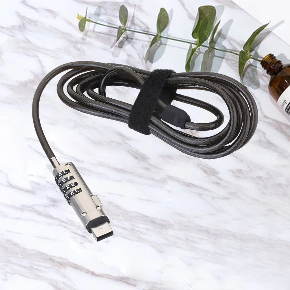 

Laptop Lock Numeric Password USB Interface Computer Cable Security Anti Theft Padlock Flexible Degree Rotation