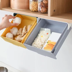 Plastic Under Desk Drawer Pull Down Under Cabinet Drawer Kitchen Organization Easy to Install Office Storage Box