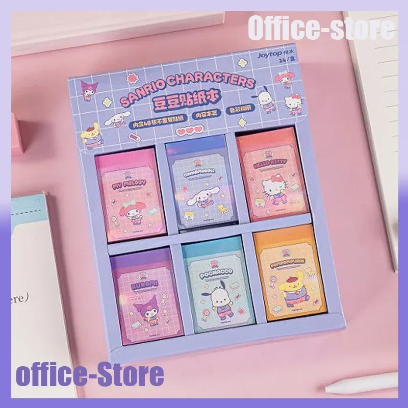 Sanrio Stationery Stickers 24pcs New Cartoon Kuromi Pochacco Bean Bean Sticker Books Student Mini Stickers Book School Supplies