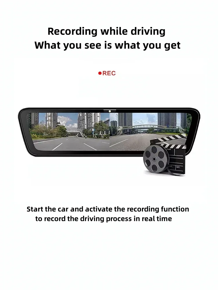 For Honda Civic CRV Accord 8.2" 1080p Streaming Media Dash Recorder Rearview Mirror Camera Front Rear Night Vision Video Recorde detail image 13