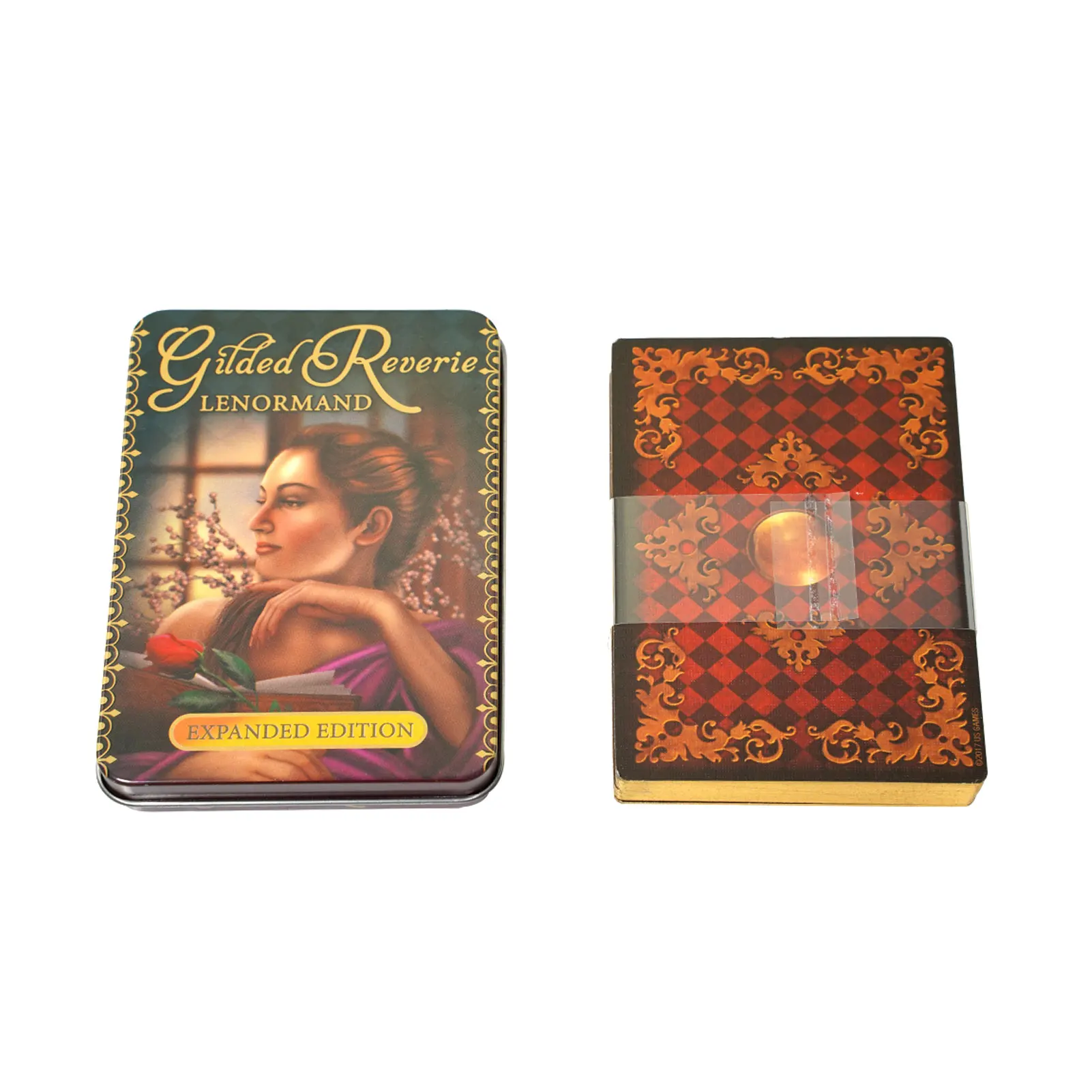 44 Pcs Gilded Reverie Lenormand Tarot Card 44 Pcs The Romance Angels Tarot Casual Board Game Card The Rider Tarot Card Iron Box