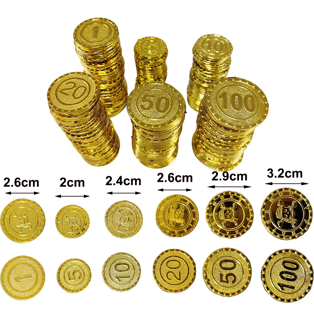 30/60/90/120 Stück Piraten-Gold-Silber-Bronze-Münzen Doubloon Großpackung Gefälschte Spielgeldscheine für Cosplay-Partys, Schatztruhen-Spiele, Partys und Dekorationen