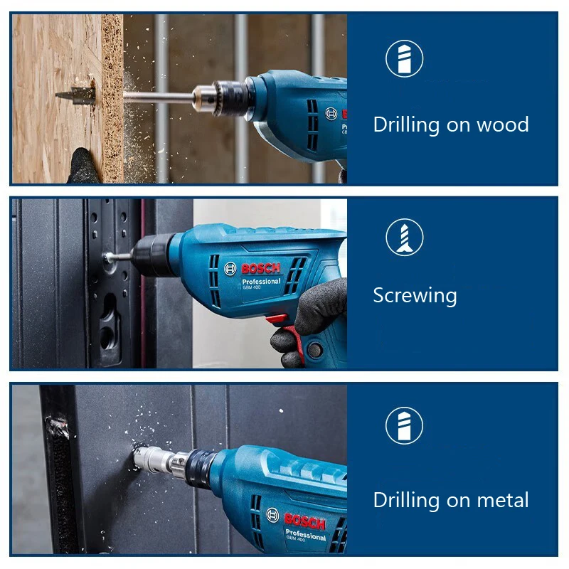 Bosch elektrischer bohr schrauben dreher gbm 400/6re/10re rotations bohrer 220v einstellbare geschwindigkeit starkes bohrer elektro werkzeug für