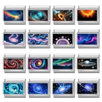 2026 Women Colorful Galaxy Planetary Aurora Meteorite Sun Italian Charm Fit 9mm Stainless Steel Bracelet Drop Shipping Jewelry