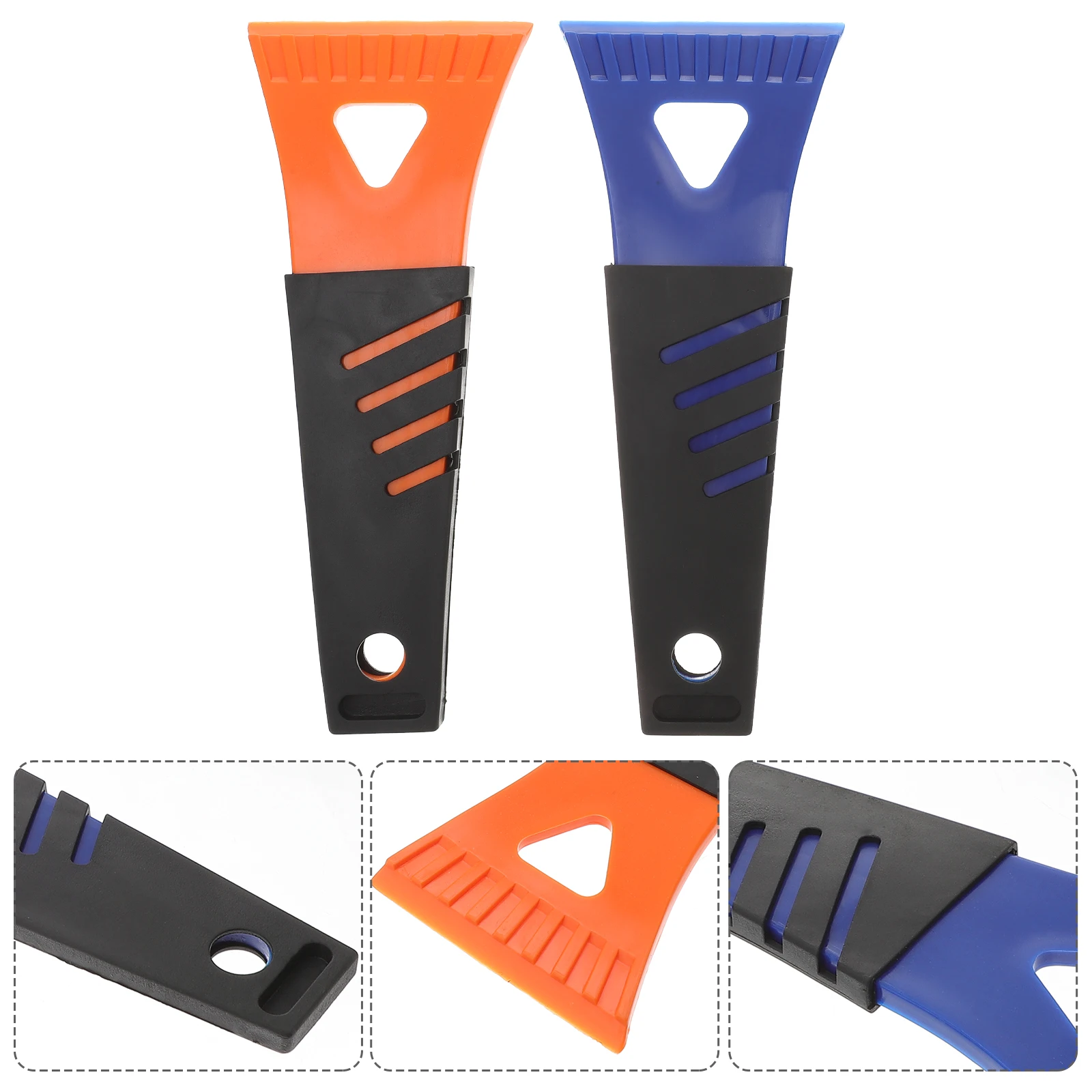 

2pcs Plastic Snow Shovel Ice Scraper Premium Material Smooth No Burr Resistance Heavy Duty Snow Removal Tool For Car