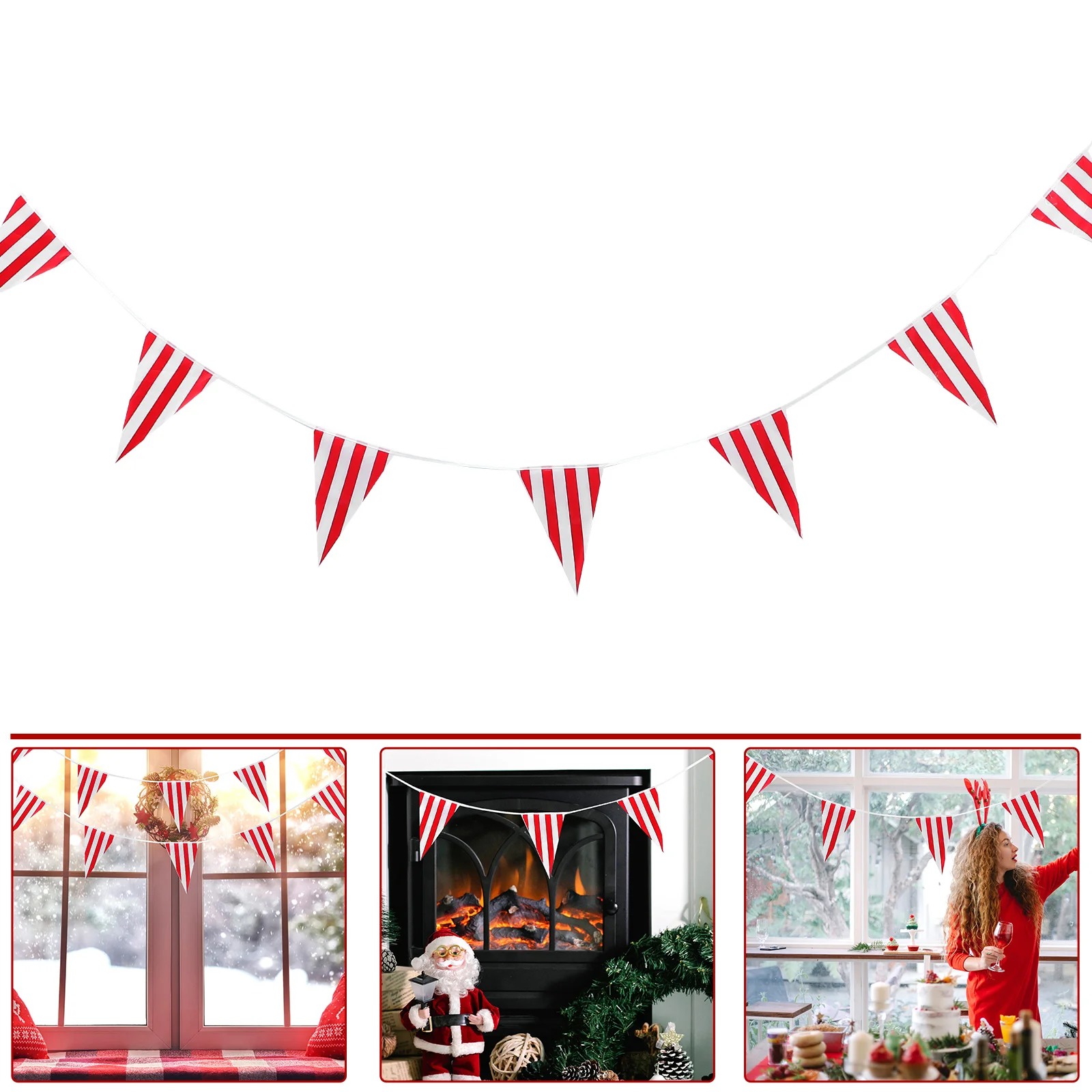 

1 Set Carnival Circus Bunting Banner Striped Pennant Triangle Flags Party Decorations Wedding Birthday Festival Reusable