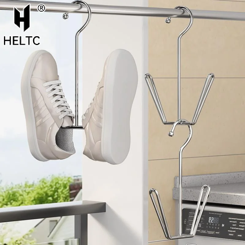 1/4pcs Stainless Steel U-Shaped Shoe Drying Rack, Windproof, Quick-Dry, Space-Saving Wall-Mounted Hooks For Outdoor & Indoor Us