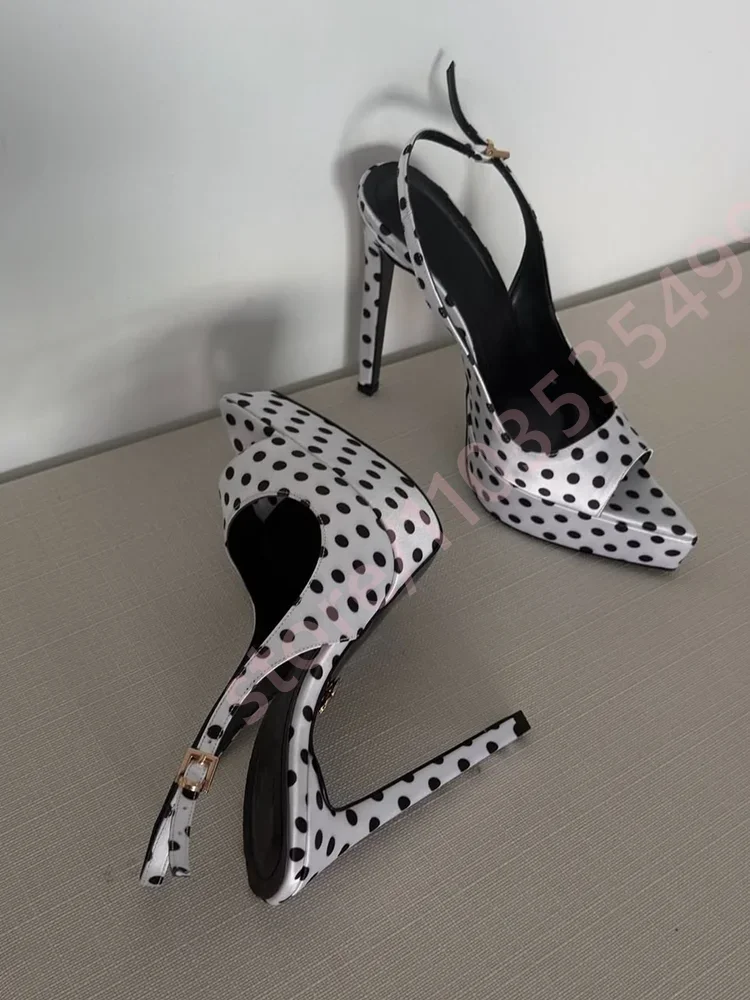 2026 Metallic Peep Toe Platform Slingback Pumps Women Adjustable Summer Ankle Strap Thin Stiletto High Heel Party Dress Shoes