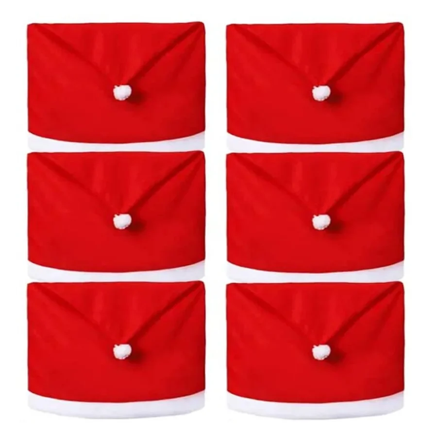 48*58cm Red Christmas Santa Claus Hat Chair Cover Xmas Dinner Party Oranments Merry Chrismas Decor For Home 2025 Happy New Year