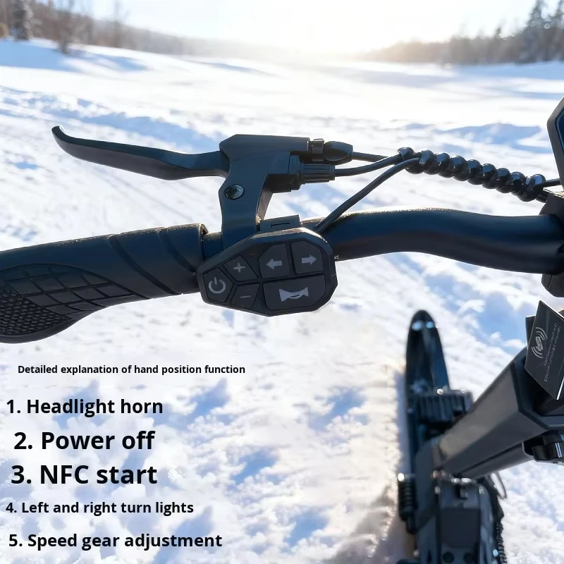 New Adult Electric Snowmobile Ski Bike Winter Ice Sled Anti-Skid Track Snowboard 48V 200kg Load Capacity