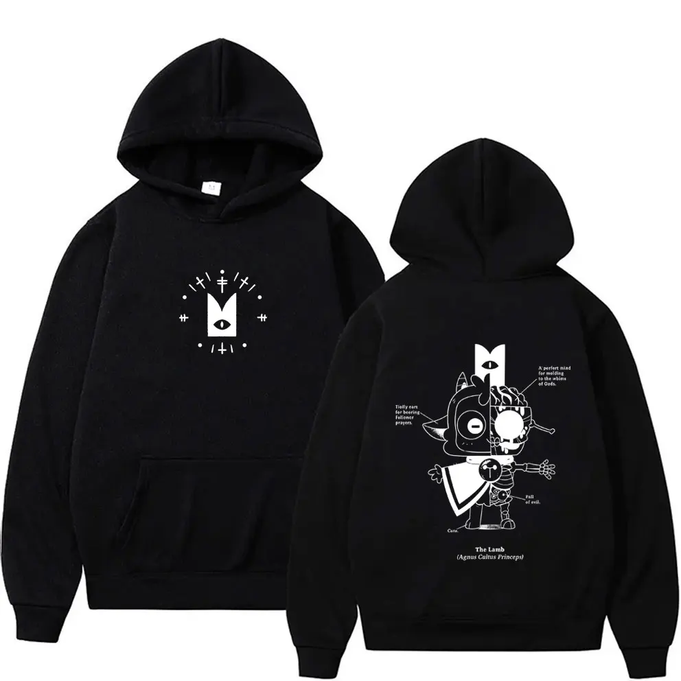 

Game Cult of The Lamb Anatomy Print Hoodie Men Women Fashion Casual Pullover Hoodies Male Vintage Oversized Hooded Sweatshirt
