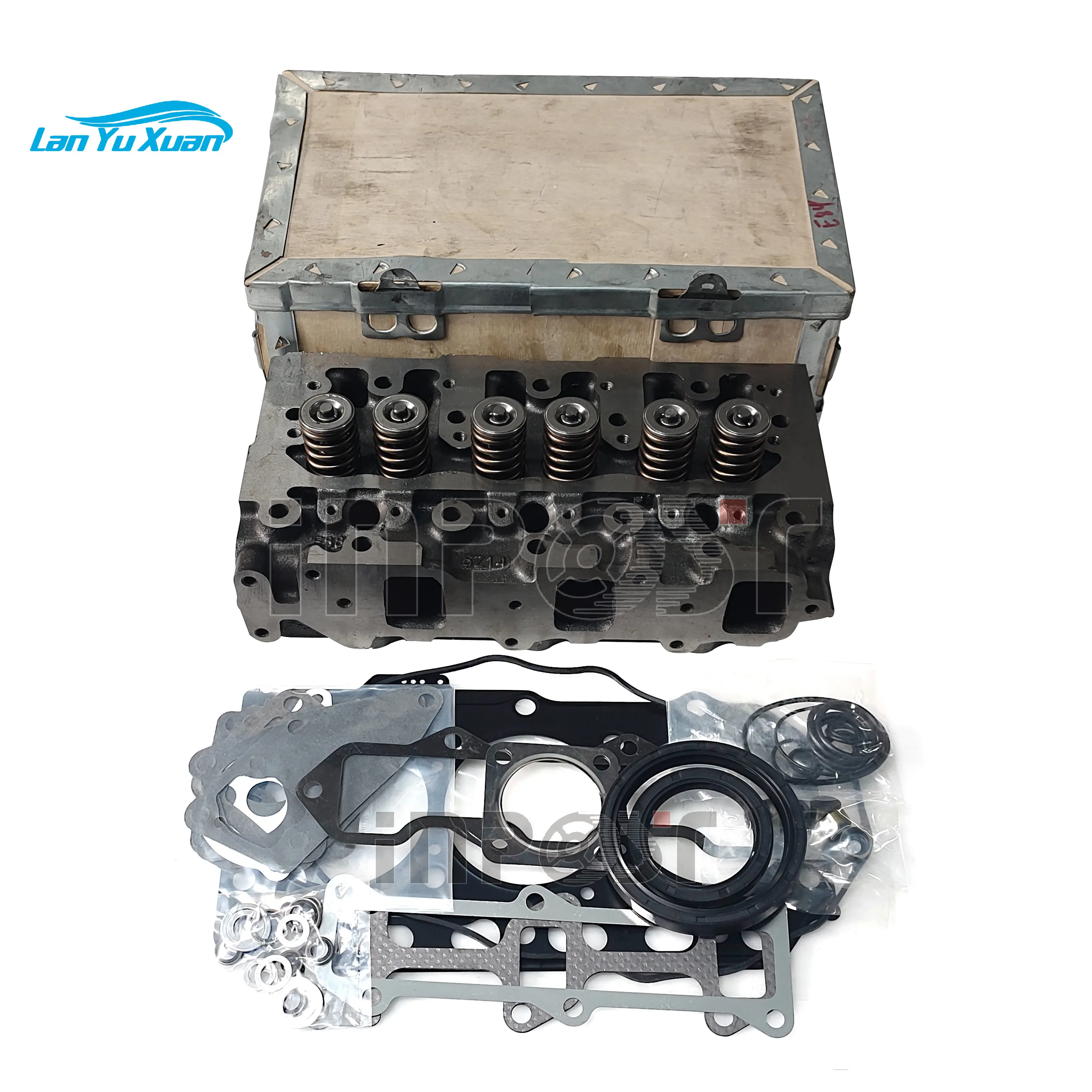 

New Cylinder Head Assy With Valves Spring Full Gasket Kit Head Gasket For Yanmar 3TNE84 Engine