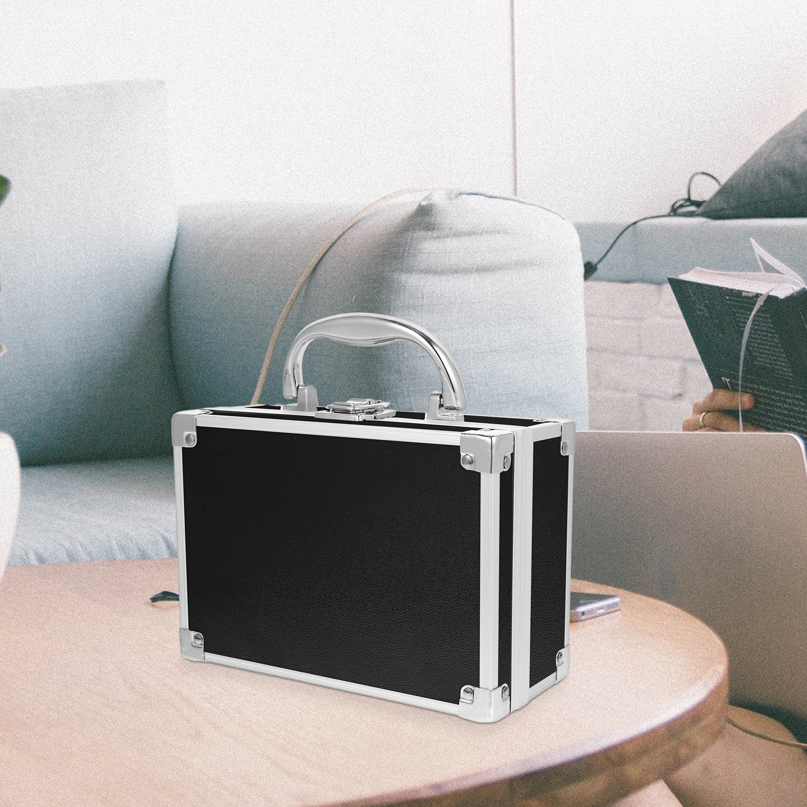 Liga de alumínio portátil organizador de maquiagem caso caixa de armazenamento de viagem leve kit de ferramentas de maquiagem recipiente de suprimentos de unhas