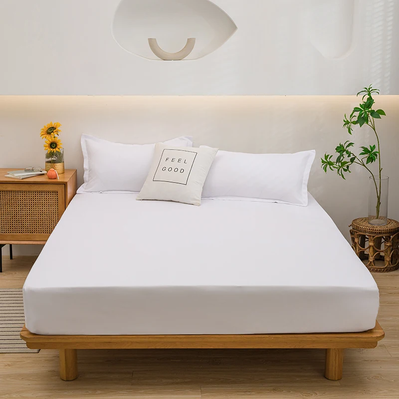 A simple pure color bed cover single all-wrapped mattress protective cover dust cover (without pillowcase) for all seasons