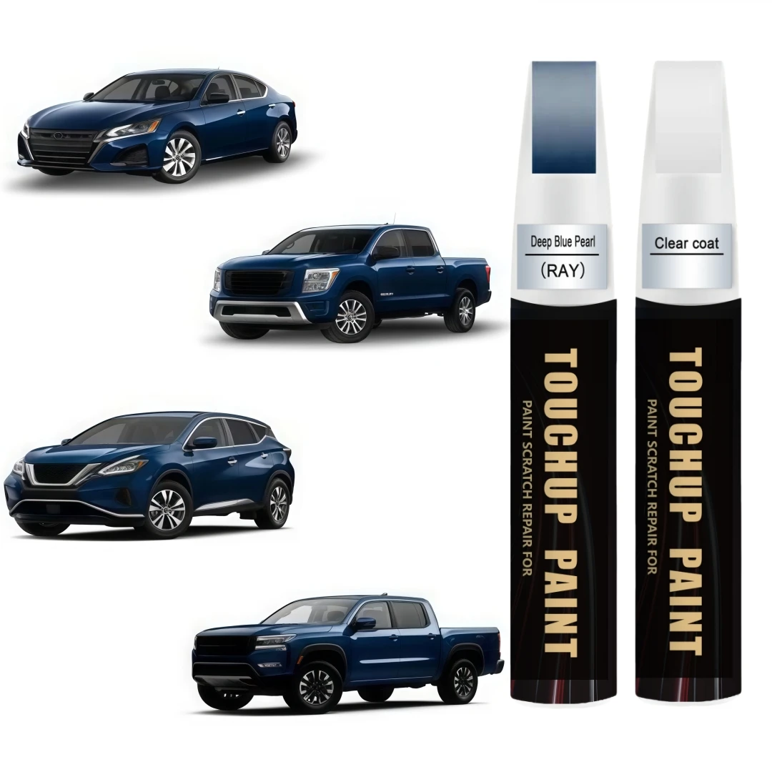 Deep Blue Pearl RAY for Nissan Touch Up Paint Kit[2K Clear Coat Included],Exact Color Match Touch Up Paint