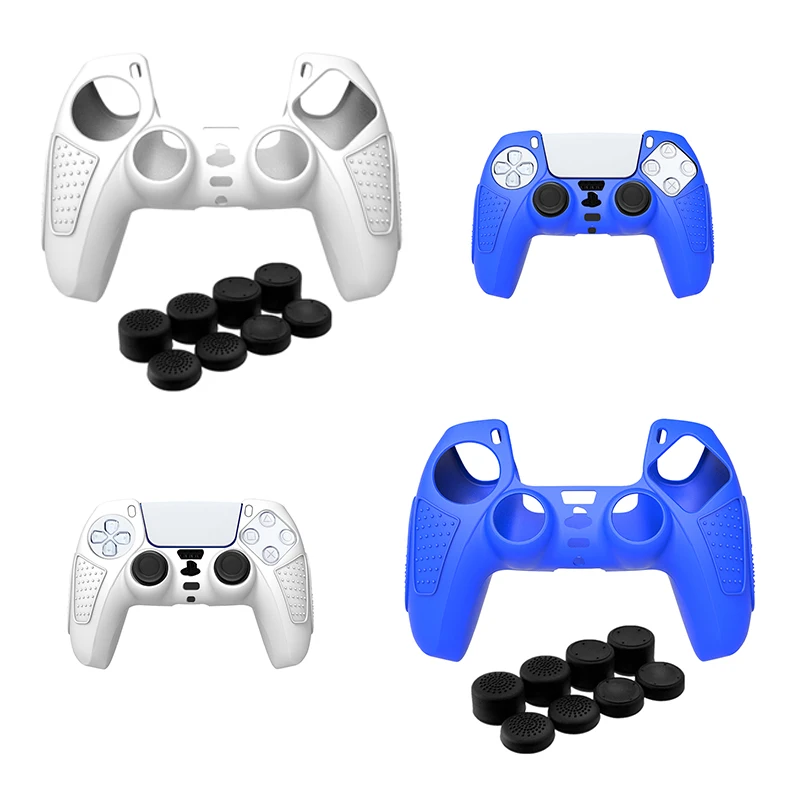 Spider Pattern Silicone Controller Cover Case for PS5 Anti-Fall Protection Anti-Slip Thumb Grip Cap Controller Protector