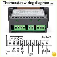 Controlador de temperatura digital 220 V Interruptor de calor frío Refrigerador Refrigeración Descongelación Termostato Sensor (EK-3020) Fácil de usar