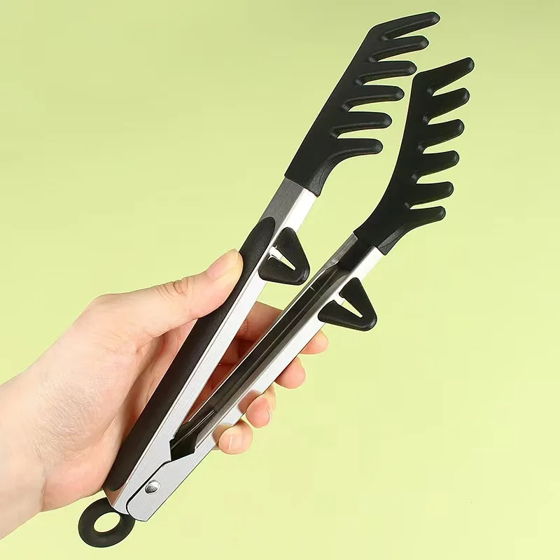 

9-Inch Spaghetti Clip Anti-scalding Handle Silicone Noodle Tongs Non-slip Kitchen Outdoor Picnic Barbecue Food Clips Pasta Tools