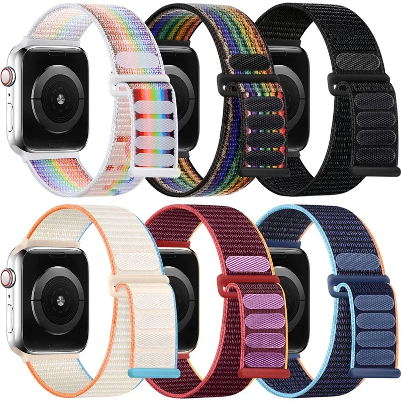 

Ремешок для Apple Watch Band 44 мм 40 мм 45 мм 41 мм 49 мм 42-46 мм 45 мм Нейлоновый браслет Correa iwatch Series 10 8 9 7 se 6 Ultra 2 Band