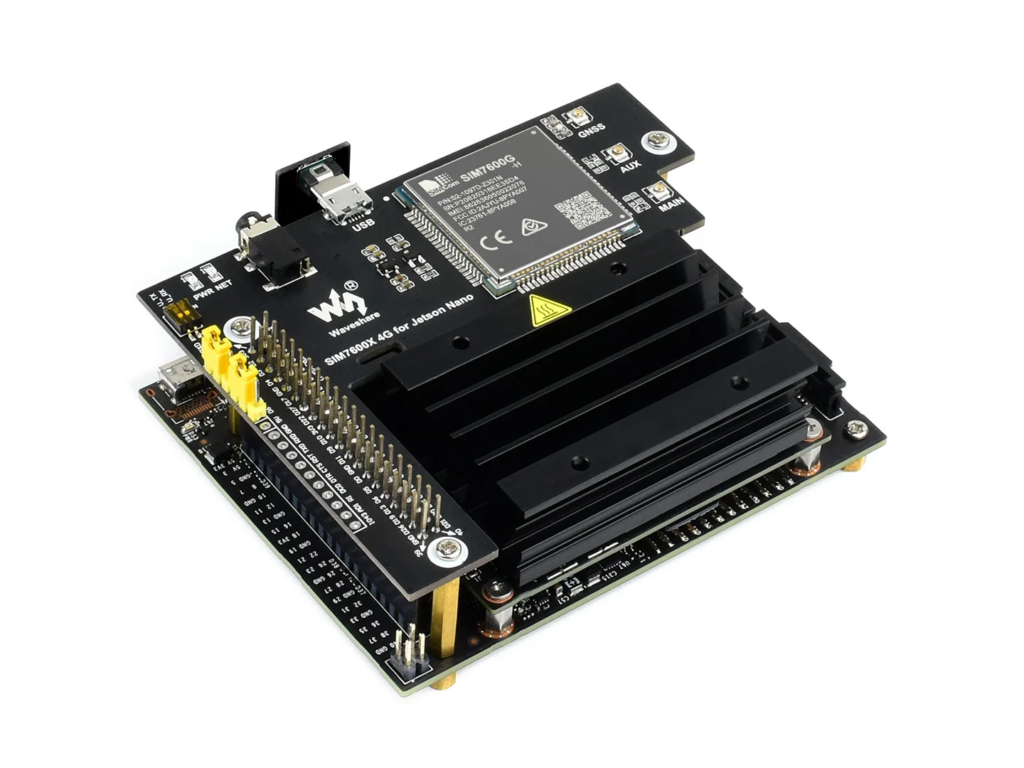 Waveshare SIM7600G-H 4G 3G 2G GNSS Module Expansion Board LTE CAT4 Global Applicable for Jetson Nano