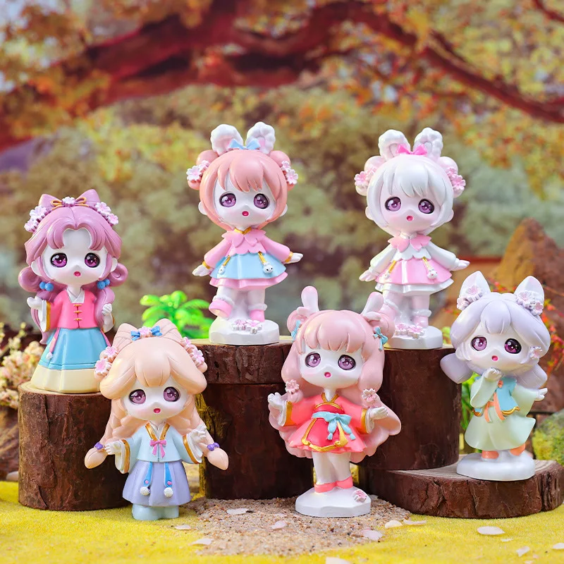 

Trendy New Blind Boxes Flower Falls In Weiyang Cute Girl Figurines Dolls Gifts Creative Desktop Decorations Small Ornaments
