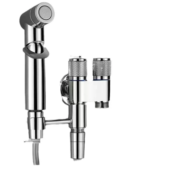 

Stainless Steel Three Way Angle Valve Set Bathroom Use Toilet Companion Washing Machine Faucet Spray Gun