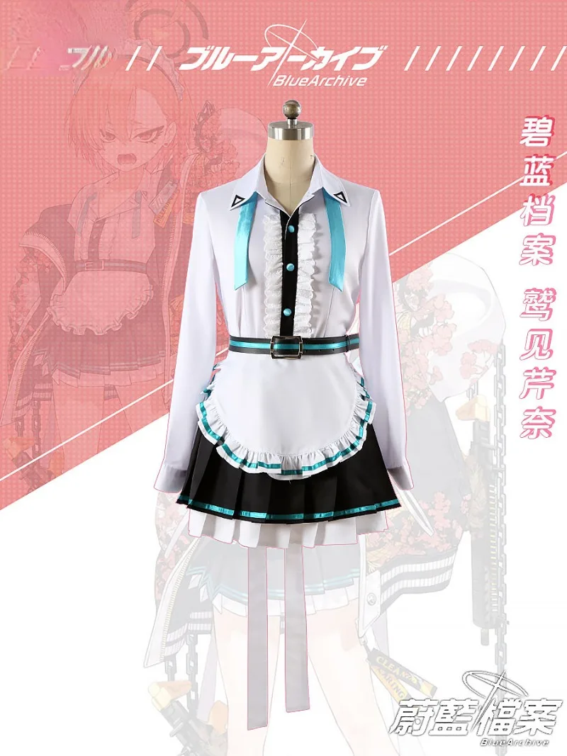 Disfraz personalizable de Mikamo Neru para hombre y mujer, traje completo con falda corta y Diadema, capa de juego de Anime, archivo azul