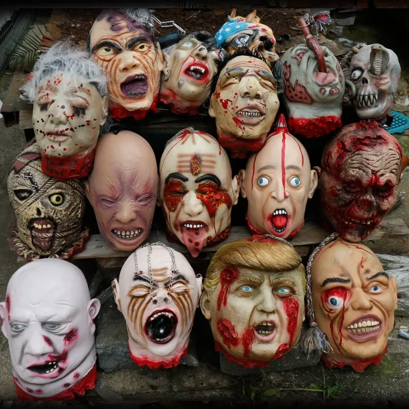 

Halloween horror props haunted house secret room broken blood hands and feet horror bar decoration whole person toy funny head