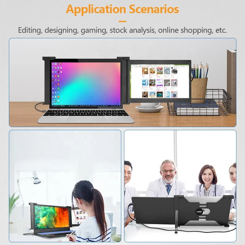 Layar Eksternal Portabel 14 Inci Tipe-C untuk Gaming Windows/OS/Android/ Multi Layar untuk Laptop