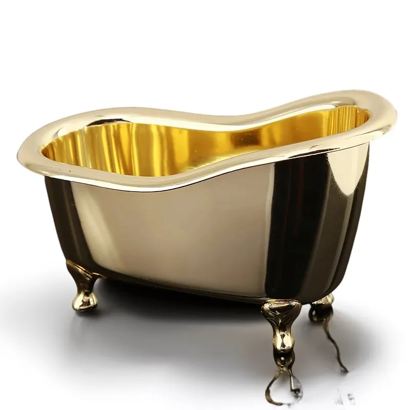 Mini Bathtub Soap Jewelry Storage Box Makeup Organizer Container Desktop Sundry Storage Case Gold Silver Sundries Storage Boxes