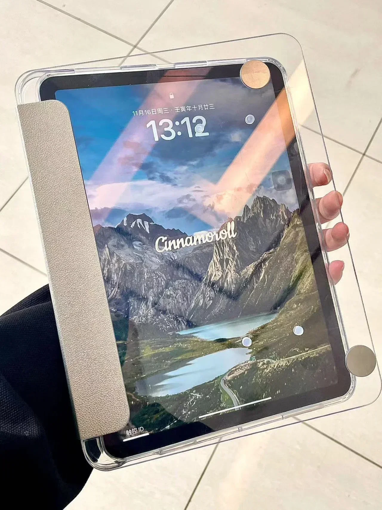 Para ipad caso ar 3 4 5 6 7 8 9 10th geração pro 11 12.9 13 polegada 2024 m4 totalmente transparente duro tablet capa rotação suporte