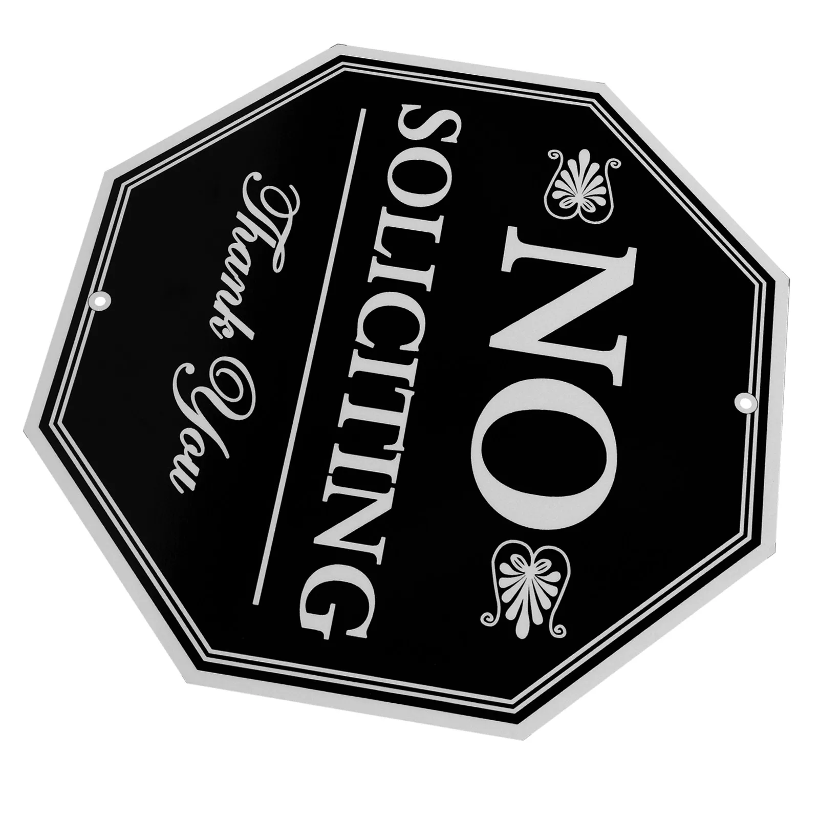 Waterproof Aluminium No Soliciting Sign for Front Mount Door Or Wall No Soliciting Signs for Home Outdoor Security
