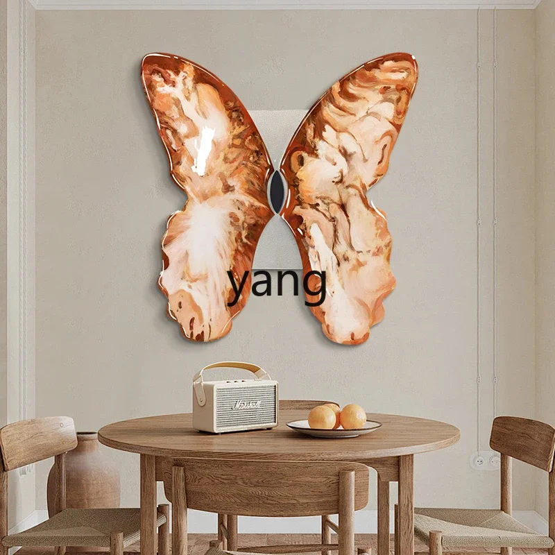 LMMM  light luxury three-dimensional wood carving butterfly hanging painting high-end decorative painting high-end entrance