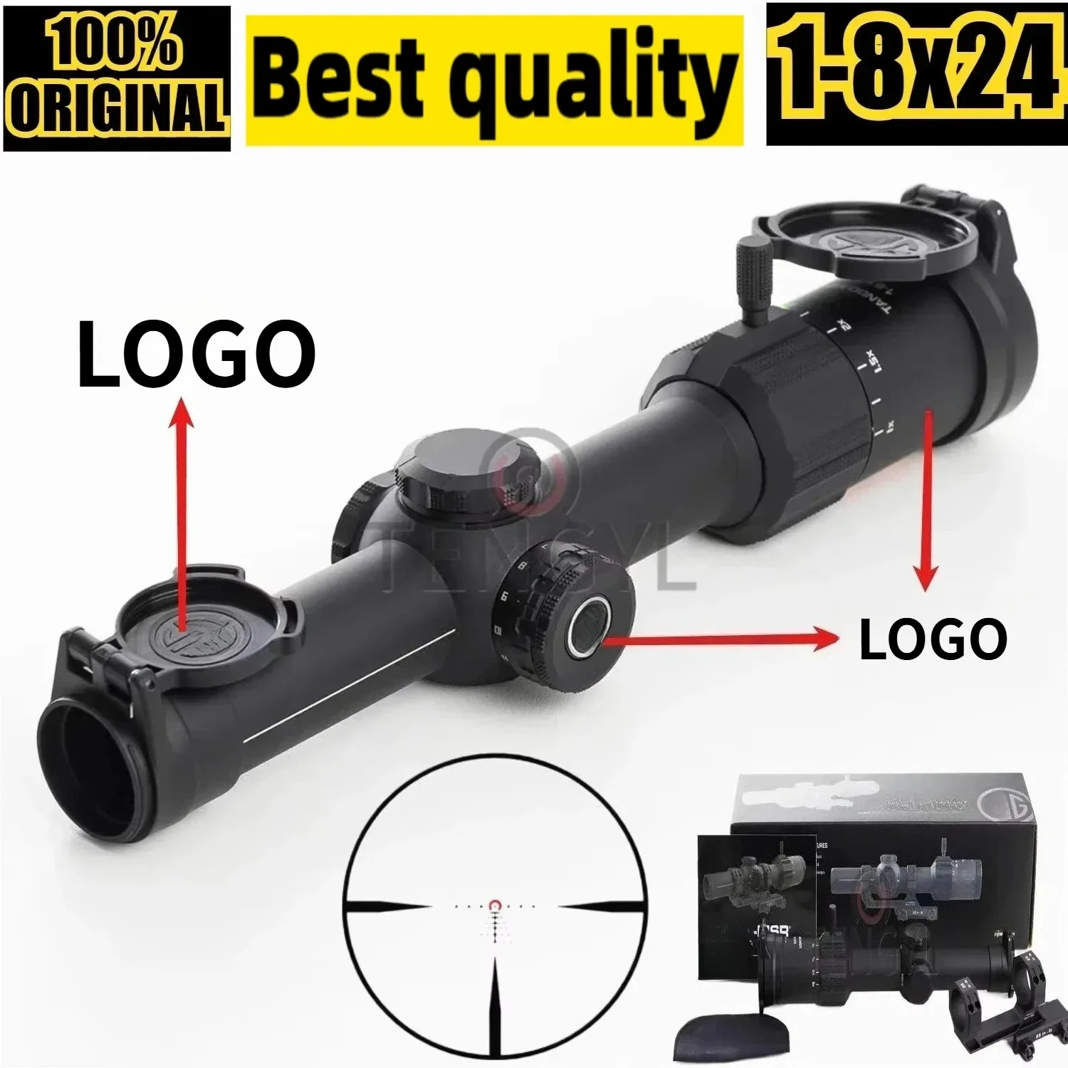 

LPVO 1-8x24mm/1-6x24mm 30mm Maintube SFP Riflescope-Shockproof Hunting Rifle Scope with Illuminated Reticle