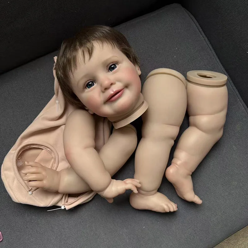 NPK 25'' Unfinished Large Size Reborn Zoe DIY Doll Kit Lifelike Already Painted 3D Skin Visible Veins Parts