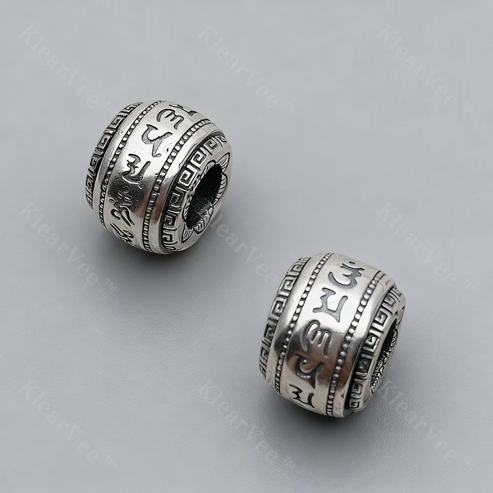 

S925 Spinning Top Pendant With Beads EDC Outdoor Tools Knife Beads Umbrella Rope Accessories DIY Loose Bead Accessories