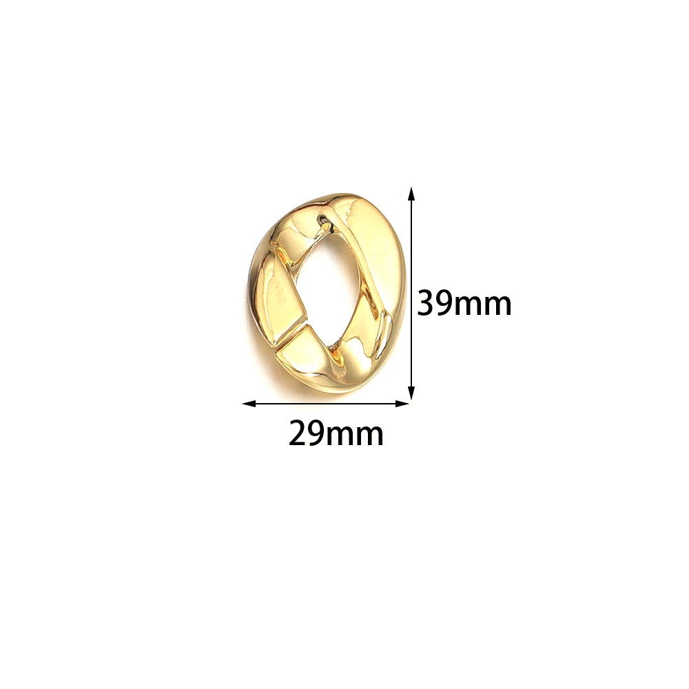 10pcs/lot Acrylic Link Chain Clasp Gold Plated Twisted Open Buckle Beads Connectors For DIY Jewelry Making Necklace Keychains