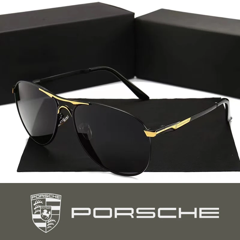 Lunettes de soleil polarisées de conduite pour hommes, marque de luxe haut de gamme, anti-absorbe ouissement, Boxster Cayman, broderie enne 911 Macan Panamera