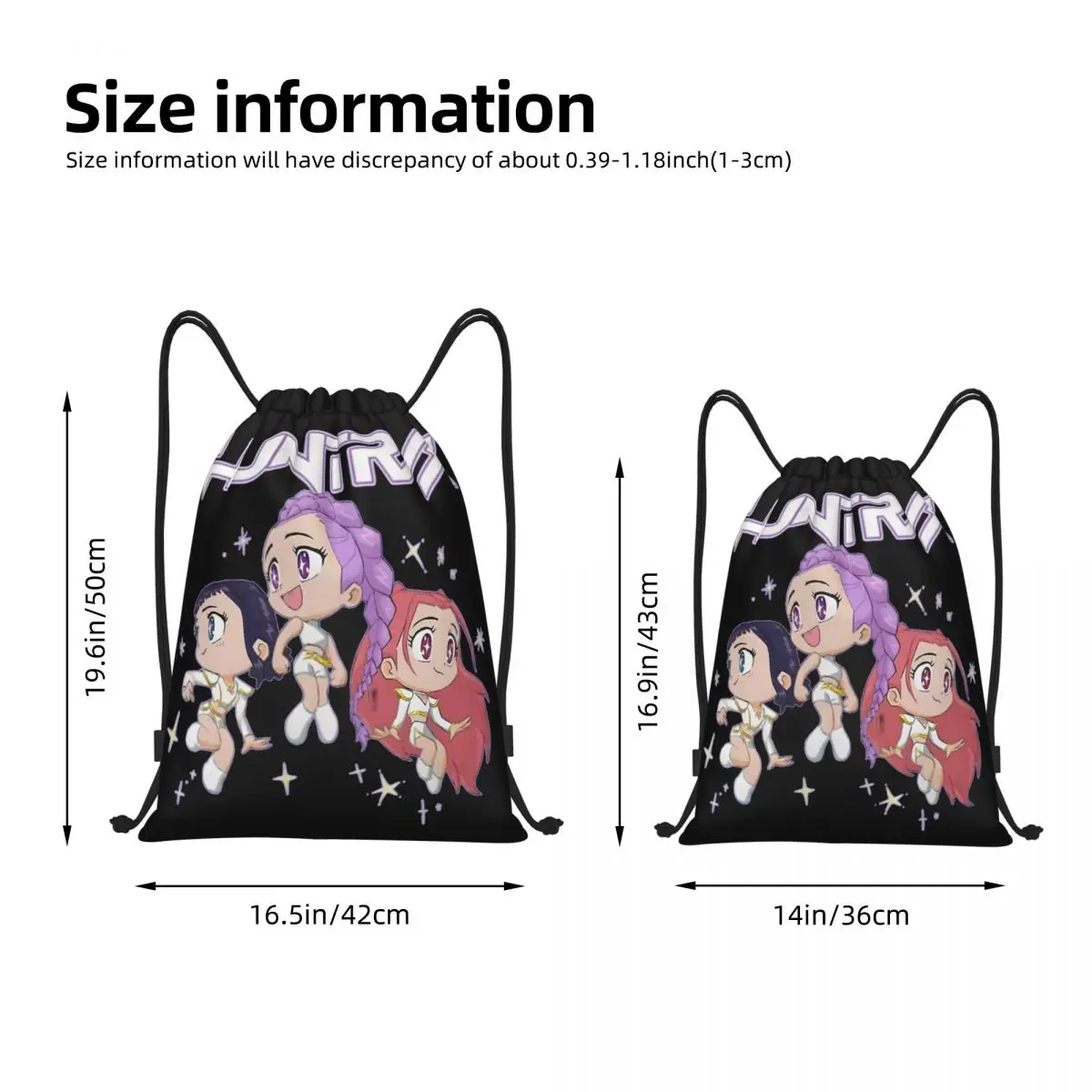 KPop Demon Hunters Huntrix Drawstring Bags Sports Backpack Gym Sackpack String Bags for Running