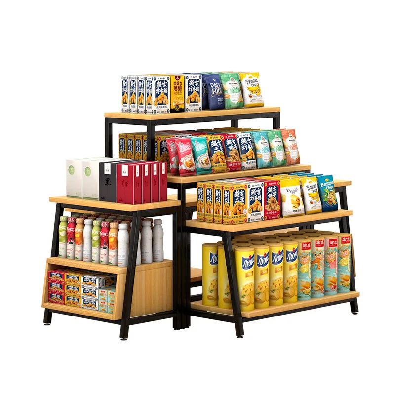 

Supermarket Gas Station Shelf Stack Head Display Promotional Desk Shelf Sinopec Group Gas Station Grain and Oil Convenience Stor