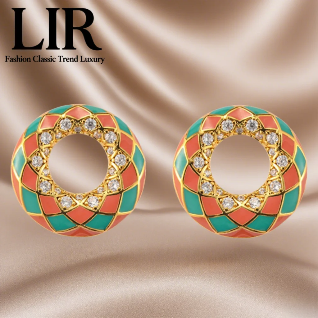 

LIR Trendy Donut Earrings: Energetic Dopamine Style, Orange & Blue Artistic Mix, Youthful Charm, Women’s Fashion