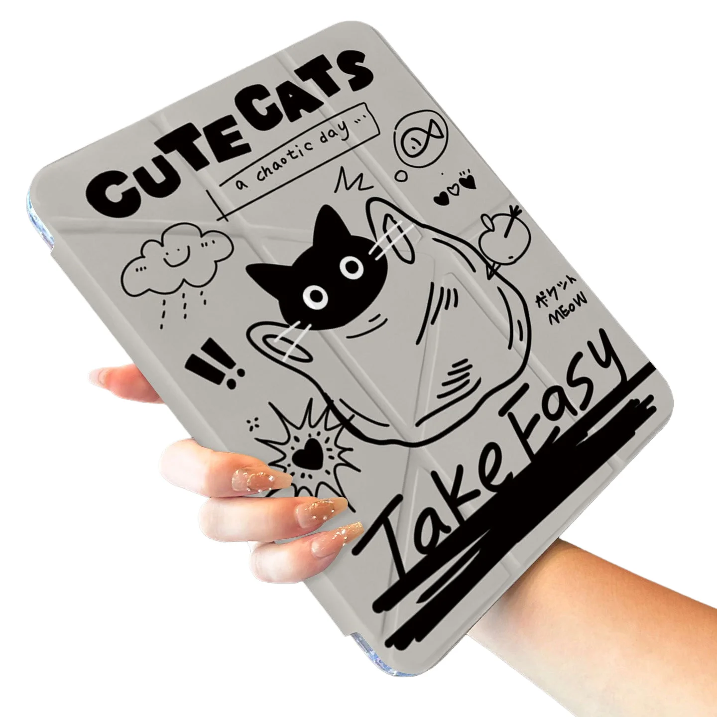 

Чехол для планшета с милым котом и слотом для ручки для iPad Pro 2024 2022 2021 2020 2019 2018 2017 11 10 9 8 7 6 5 Air7 6 5 4 3 2 1 Cover