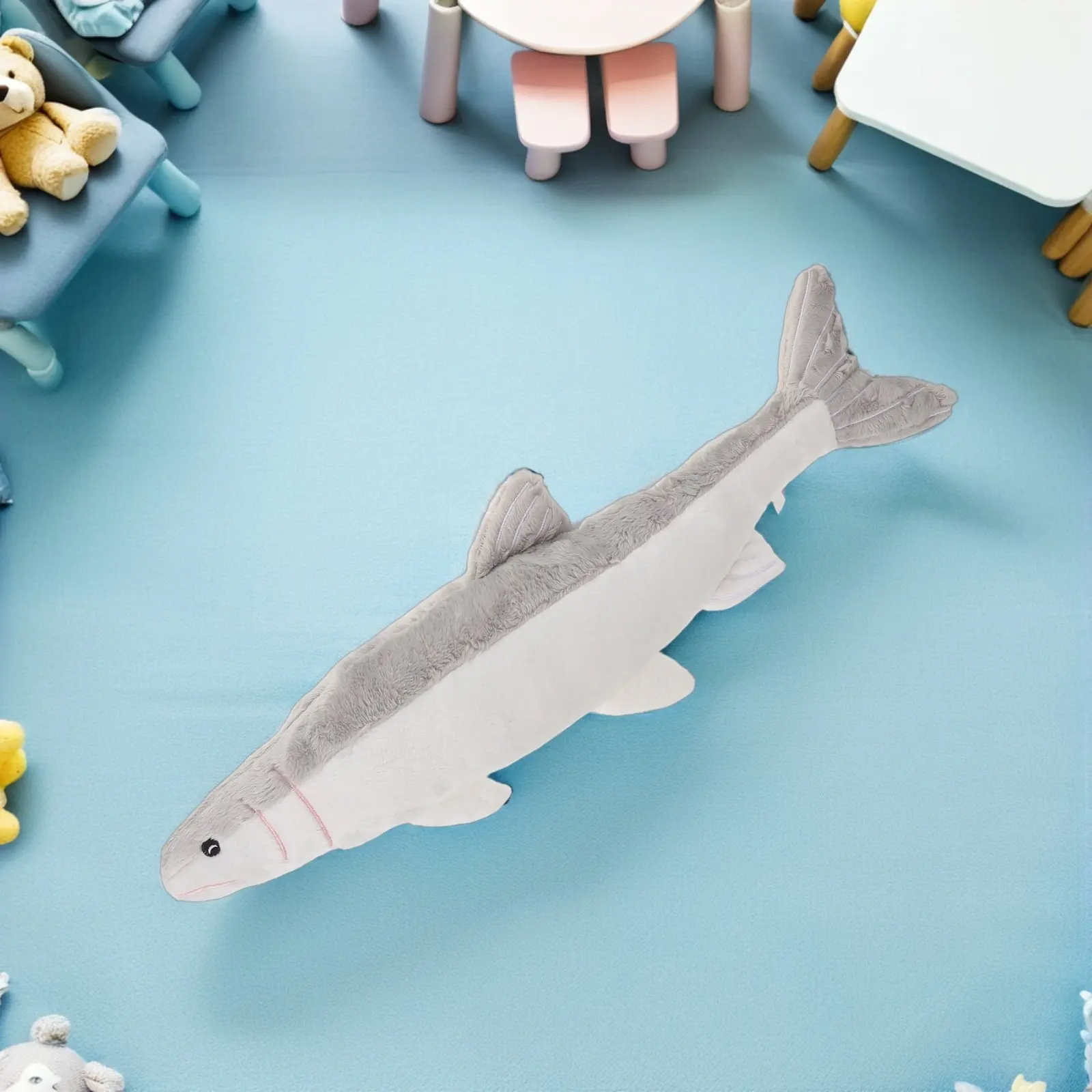 魚枕 ソフトアニマルぬいぐるみ ホームデコレーション かわいい3D熱帯魚型クッション 保育園 海洋テーマ 誕生日プレゼント 19.3インチ