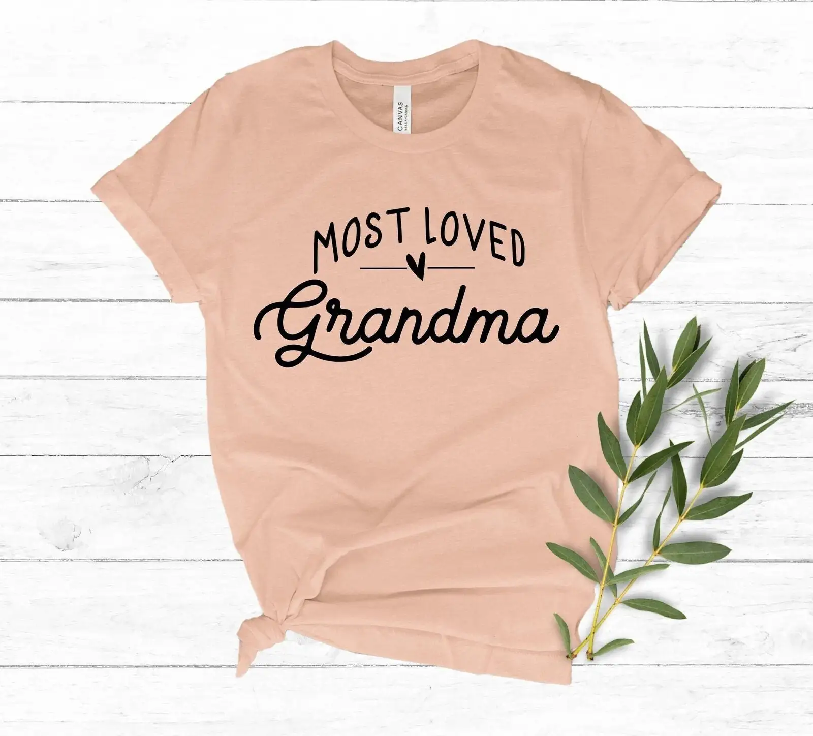 Most Loved Grandma T Shirt Birthday Blessed New Mothers Day Baby Announcement