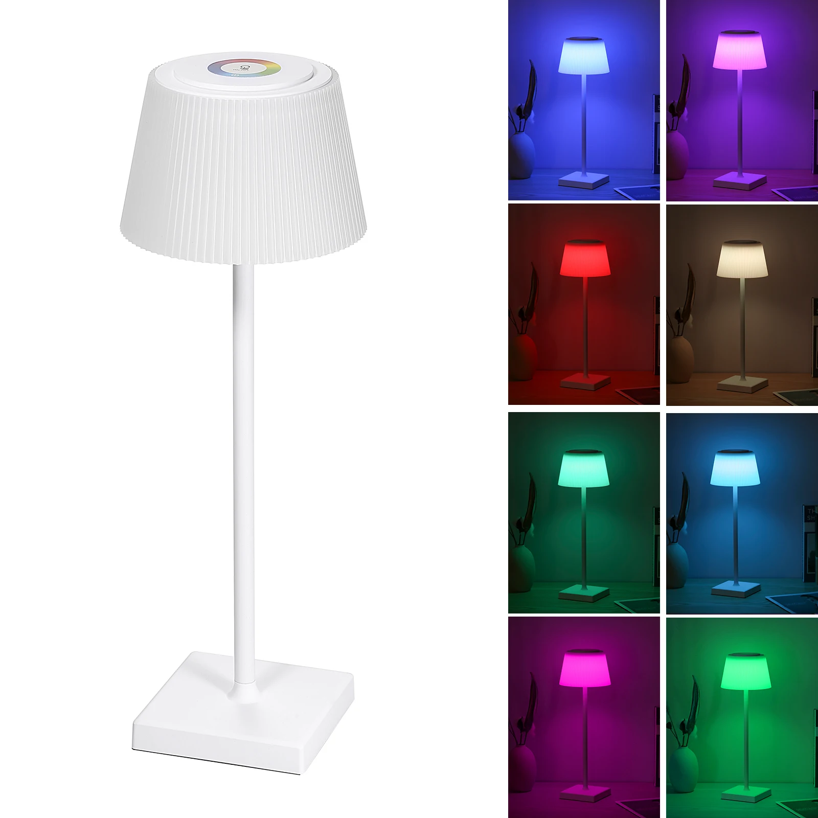 

Neoglint RGB+CCT Table Lamp Colorful Desk Light Touch Control Bedside Lamp Reading Lamp for Living Room Bedroom 4000mAh Recharge