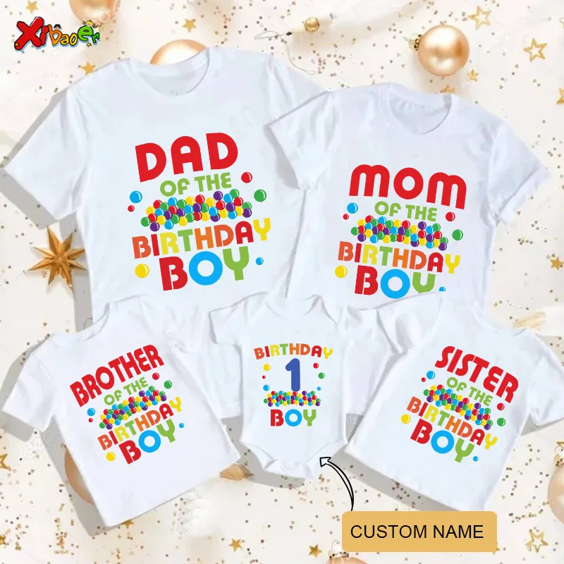 

Family Matching Outfits Birthday Boy T Shirt Baby Customize Party Shirt Custom Name T-shirt 3rd 6 Years 9th Birthday Girl Shirt